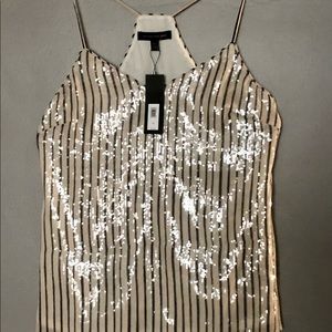 Banana Republic Sequi V-Neck Cami Tank Top Champagne